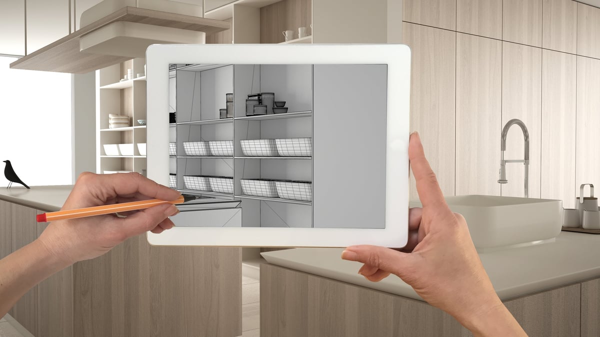 Century Kitchen Visualizer tool showing cabinet and countertop design options